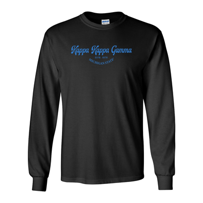 #Kappa Kappa Gamma Long-Sleeve Shirt, Elegant Print Design