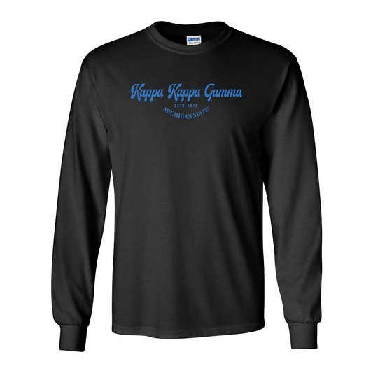#Kappa Kappa Gamma Long-Sleeve Shirt, Elegant Print Design