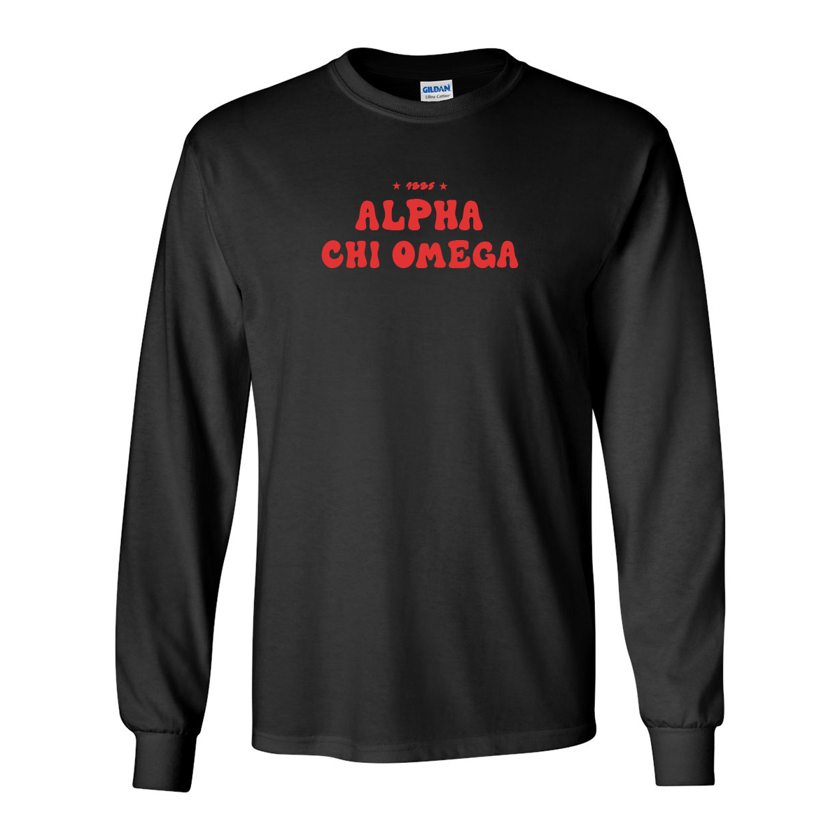 Alpha Chi Omega Long-Sleeve Shirt, Bubble Print Design