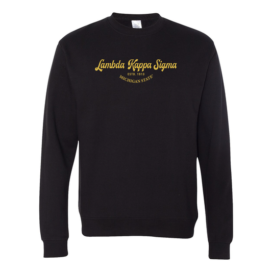 Lambda Kappa Sigma Crewneck Sweatshirt, Elegant Print Design