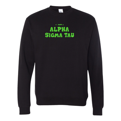 #Alpha Sigma Tau Crewneck Sweatshirt, Bubble Print Design