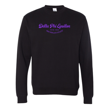 Delta Phi Epsilon Crewneck Sweatshirt, Elegant Print Design