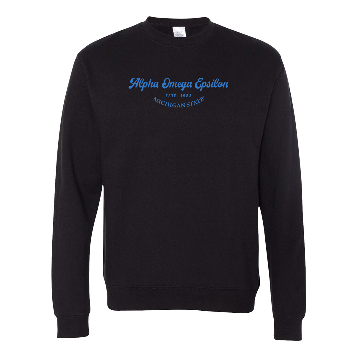 Alpha Omega Epsilon Crewneck Sweatshirt, Elegant Print Design