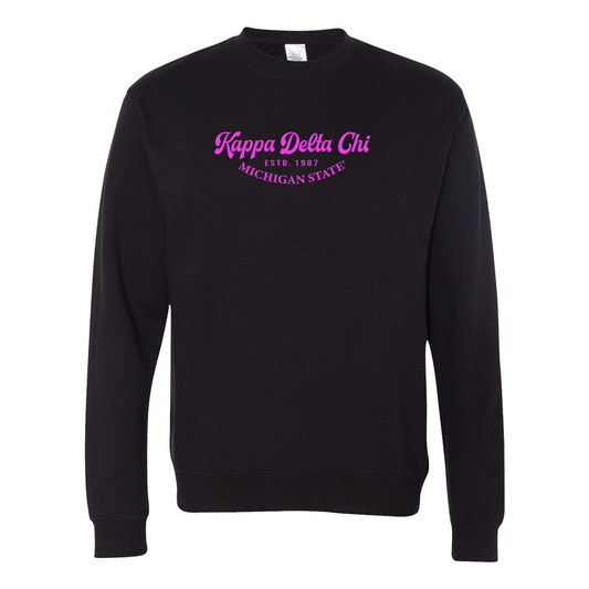 Kappa Delta Chi Crewneck Sweatshirt, Elegant Print Design