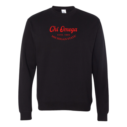 Chi Omega Crewneck Sweatshirt, Elegant Print Design