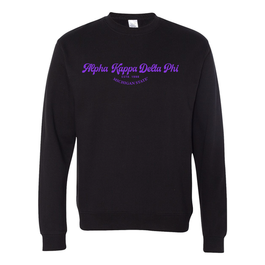 Alpha Kappa Delta Phi Crewneck Sweatshirt, Elegant Print Design