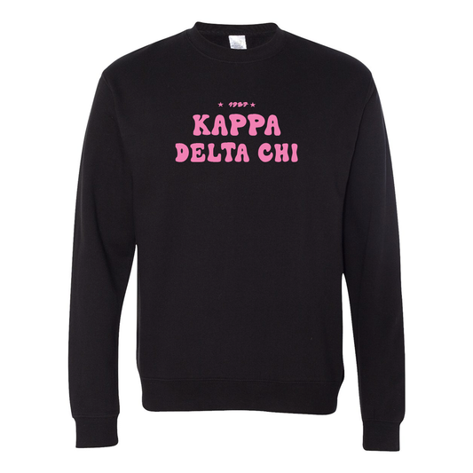 #Kappa Delta Chi Crewneck Sweatshirt, Bubble Print Design