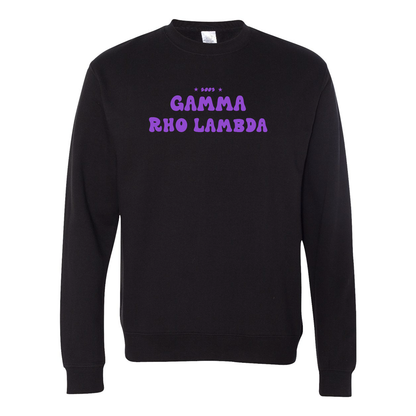 #Gamma Rho Lambda Crewneck Sweatshirt, Bubble Print Design