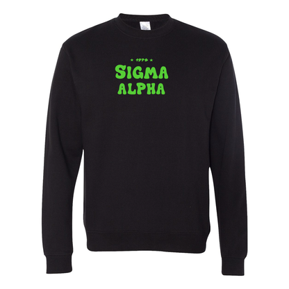 Sigma Alpha Crewneck Sweatshirt, Bubble Print Design