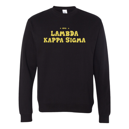 Lambda Kappa Sigma Crewneck Sweatshirt, Bubble Print Design