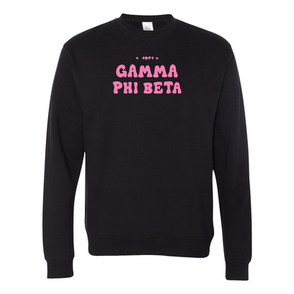 Gamma Phi Beta Crewneck Sweatshirt, Bubble Print Design