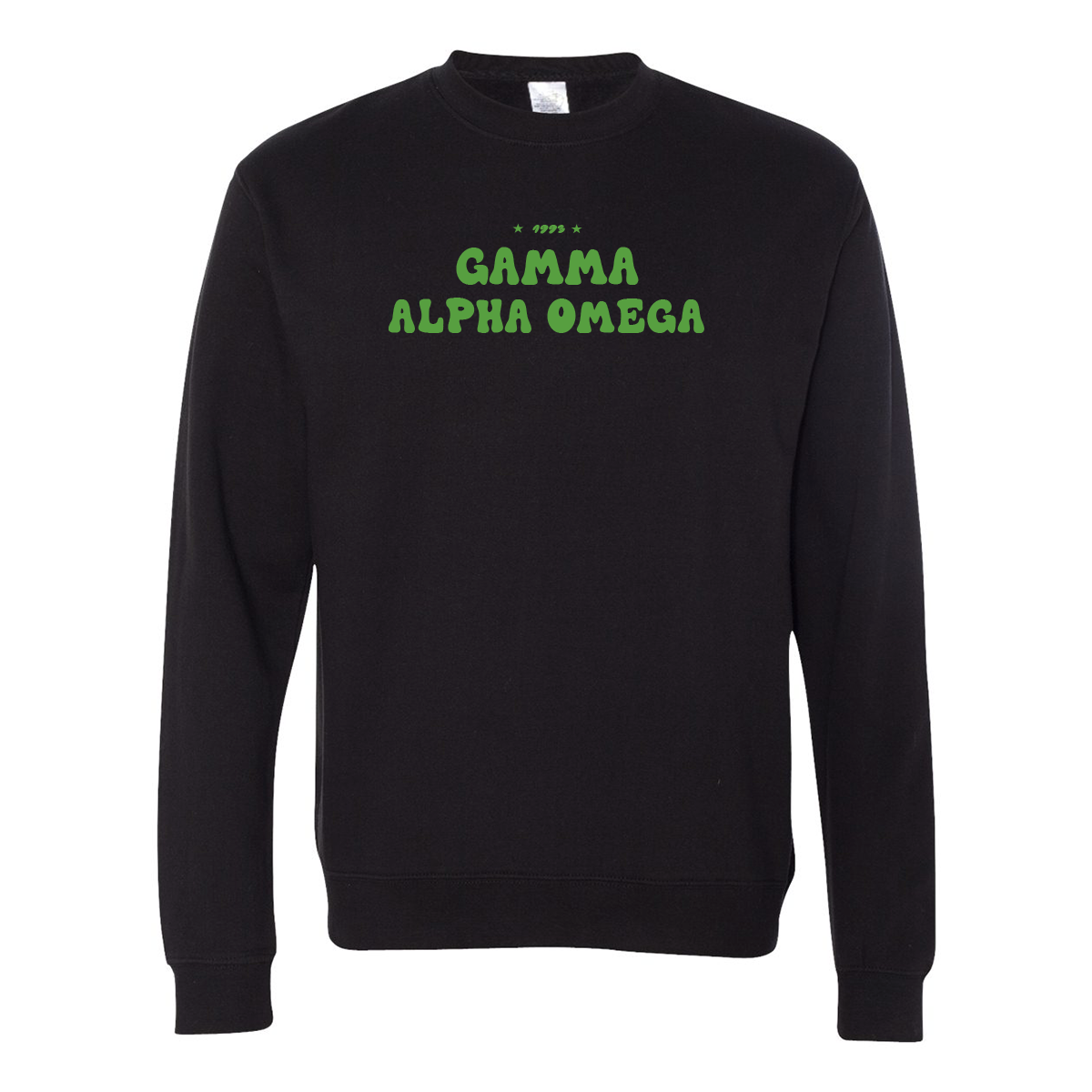 Gamma Alpha Omega Crewneck Sweatshirt, Bubble Print Design