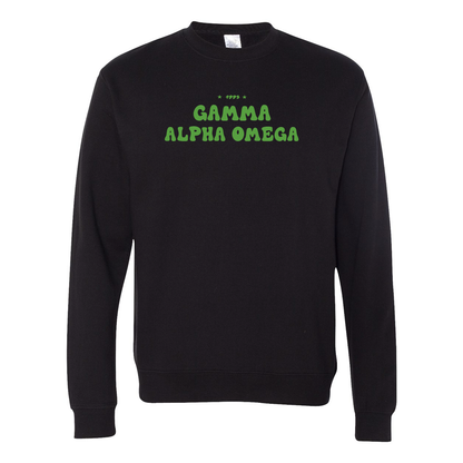 Gamma Alpha Omega Crewneck Sweatshirt, Bubble Print Design