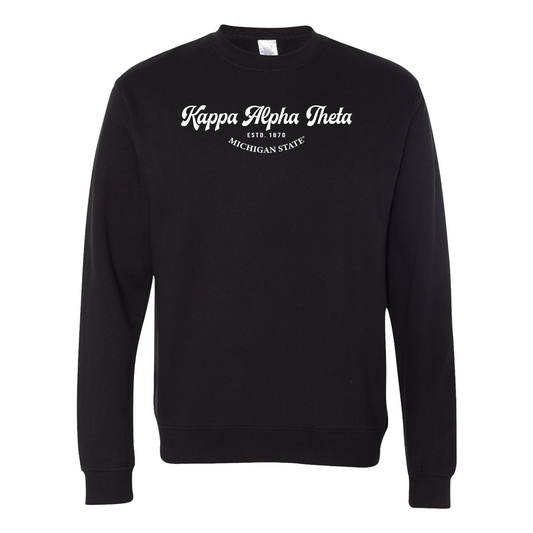 Kappa Alpha Theta Crewneck Sweatshirt, Elegant Print Design