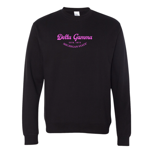 Delta Gamma Crewneck Sweatshirt, Elegant Print Design