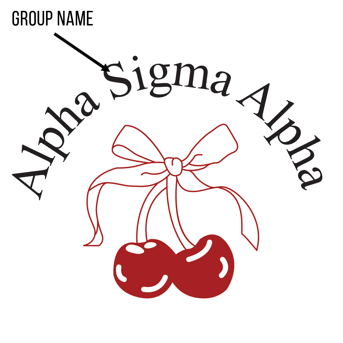 Sorority Sporty Baby Rib Crop Tank Cherry Bow Design