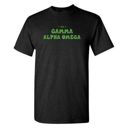 #Gamma Alpha Omega T-Shirt, Bubble Print Design