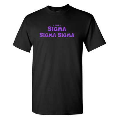 Sigma Sigma Sigma T-Shirt, Bubble Print Design