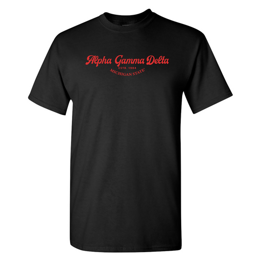 #Alpha Gamma Delta T-Shirt, Elegant Print Design