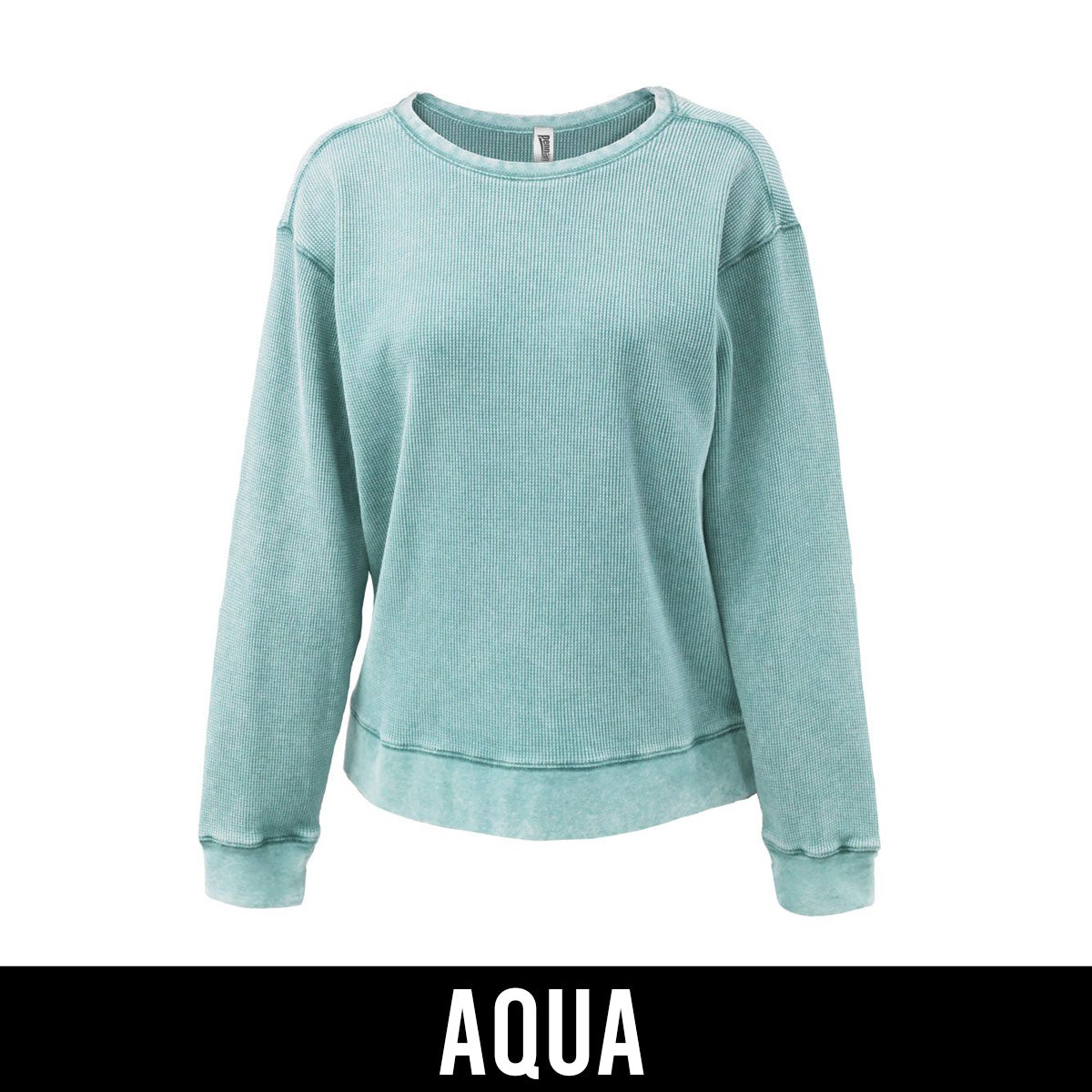 Sorority Waffle Crewneck, Printed Script Established Date - P-5433 - CAD