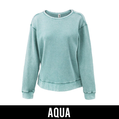 Sorority Waffle Crewneck, Printed Script Established Date - P-5433 - CAD