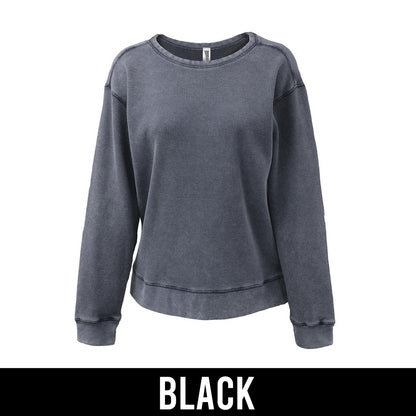 Sorority Waffle Crewneck, Printed Script Established Date - P-5433 - CAD