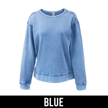 Sorority Waffle Crewneck, Printed Script Established Date - P-5433 - CAD