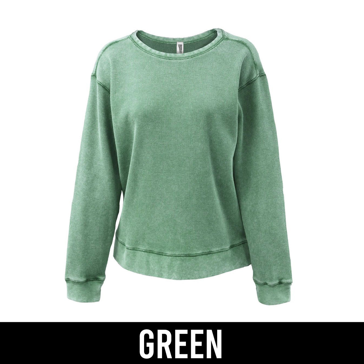 Sorority Waffle Crewneck, Printed Script Established Date - P-5433 - CAD