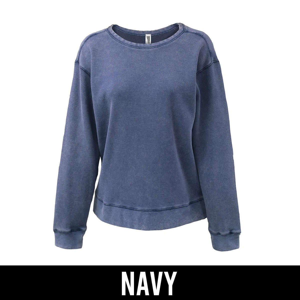 Sorority Waffle Crewneck, Printed Script Established Date - P-5433 - CAD