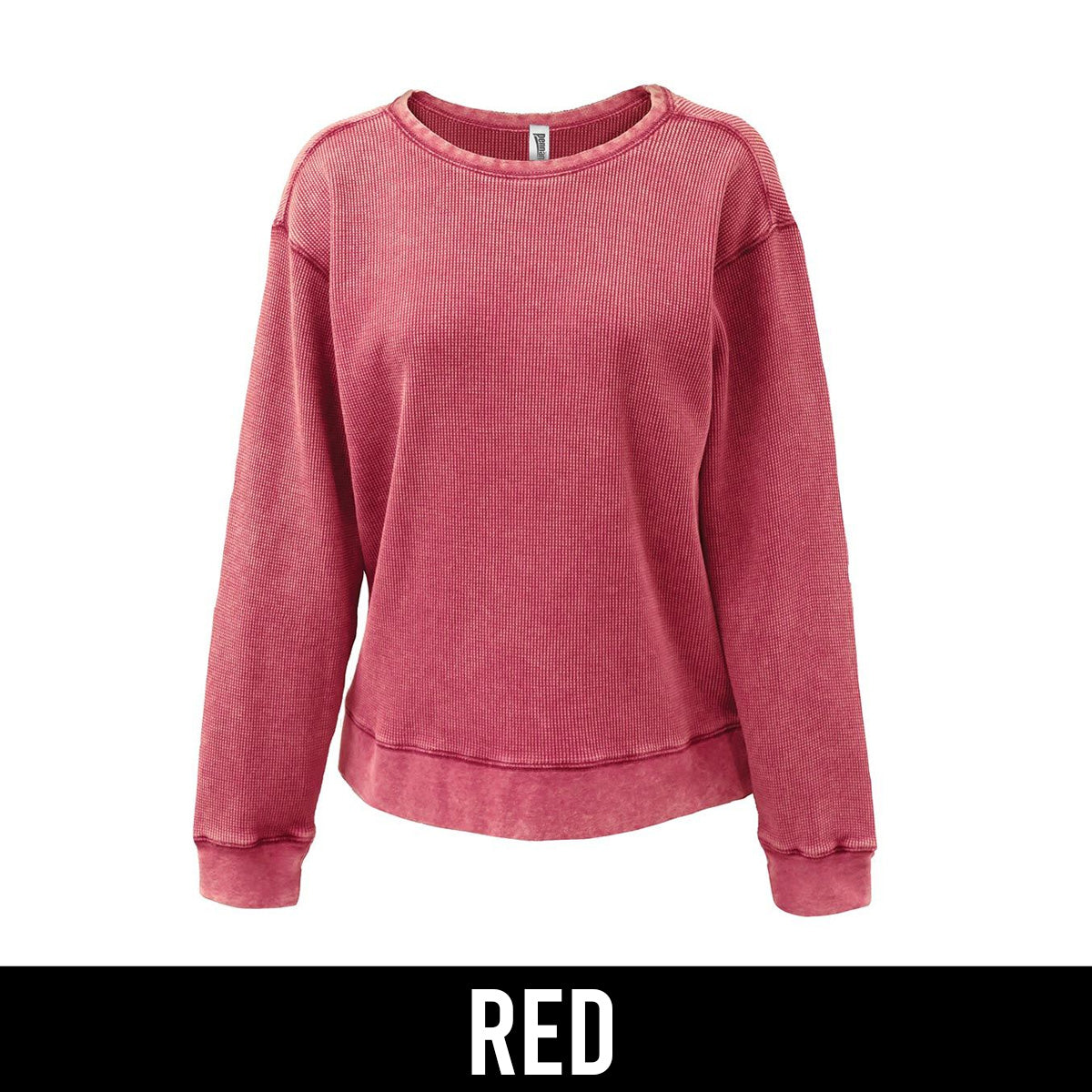 Sorority Waffle Crewneck, Printed Script Established Date - P-5433 - CAD