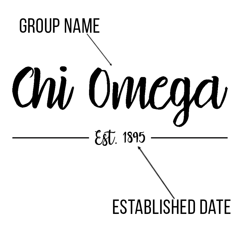 Sorority Waffle Crewneck, Printed Script Established Date - P-5433 - CAD