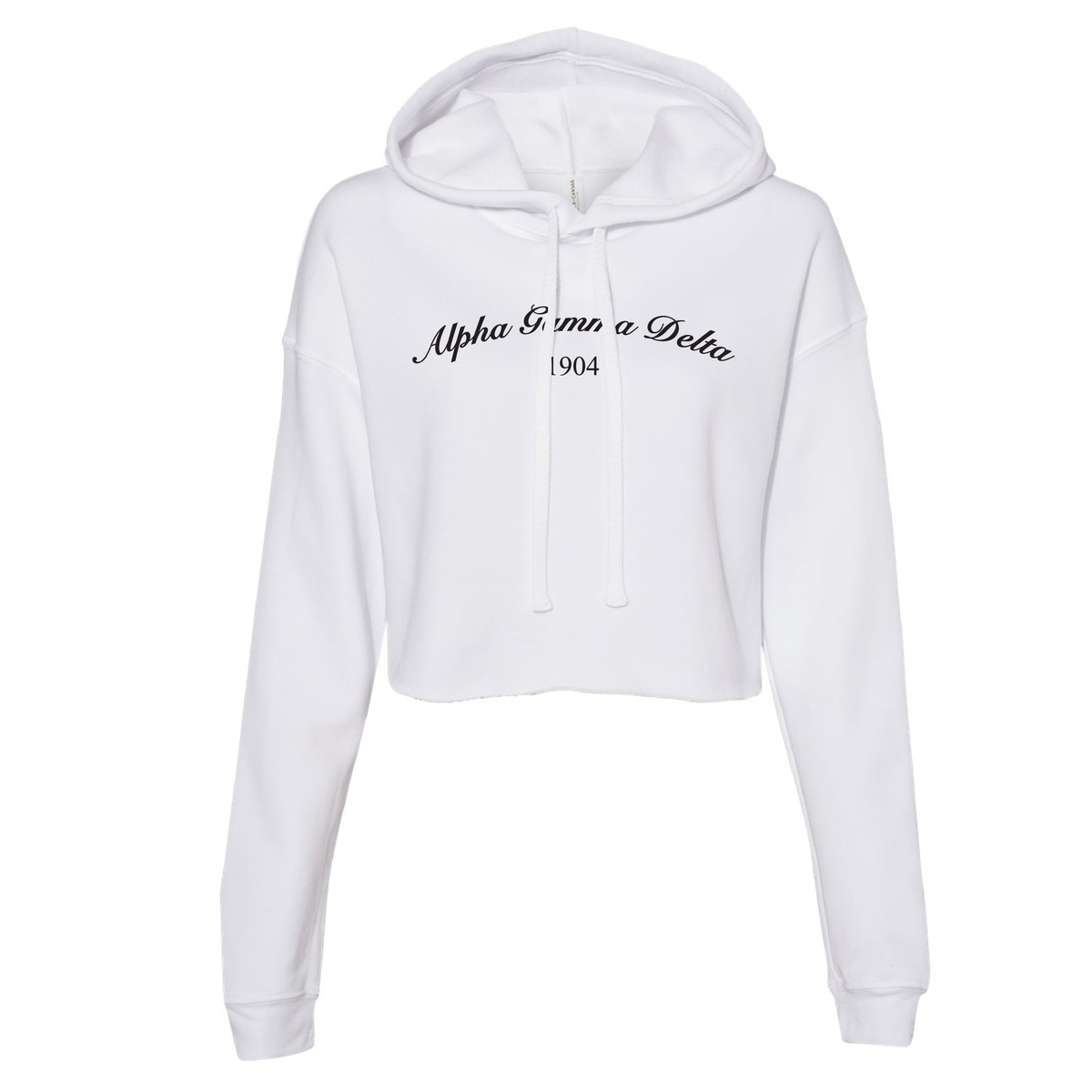Custom Sorority Bella+Canvas Cropped Hoodie with Script & Year