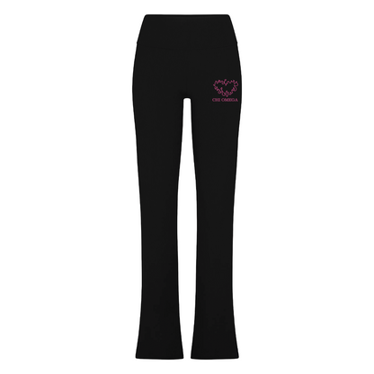 Sorority Garment Dye Yoga Pants, Flame Heart Design