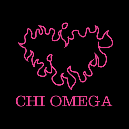 Sorority Garment Dye Yoga Pants, Flame Heart Design