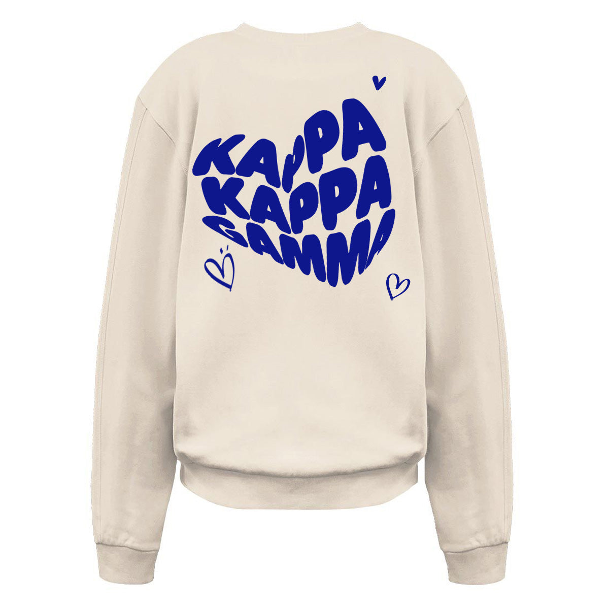 Sorority Cross V-Crew, Printed Heart W/ Established Date Design