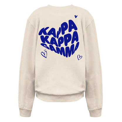 Sorority Cross V-Crew, Printed Heart W/ Established Date Design
