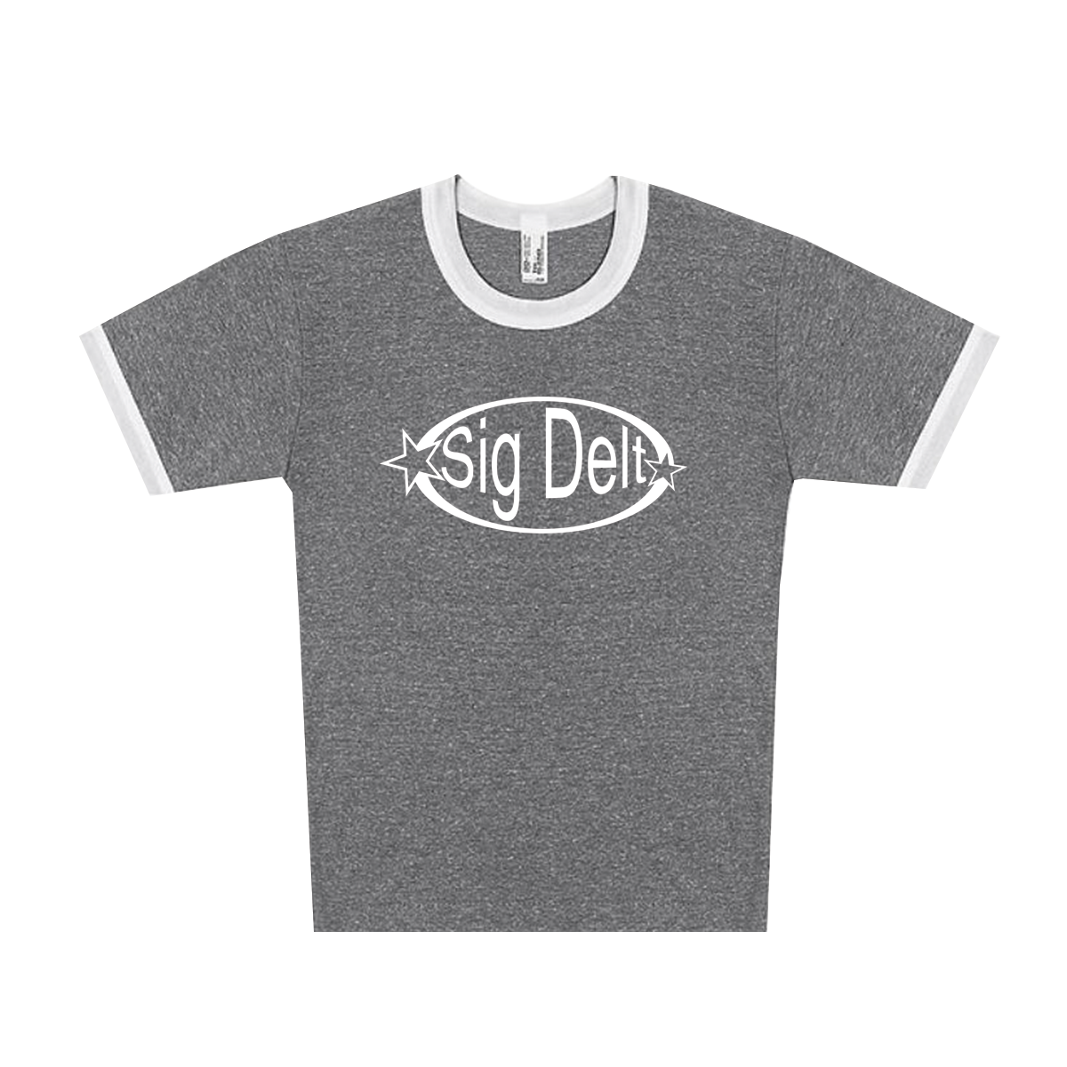 Sorority Rib Ringer Tee Oval Shine Design