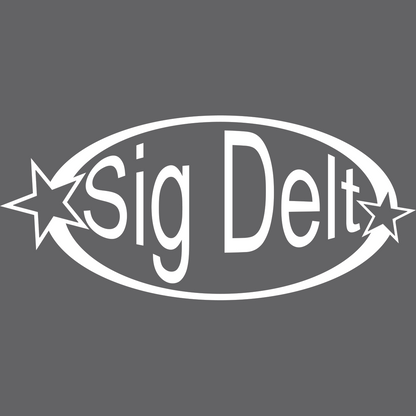 Sorority Rib Ringer Tee Oval Shine Design