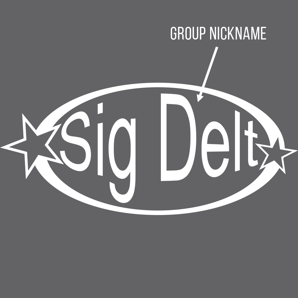 Sorority Rib Ringer Tee Oval Shine Design