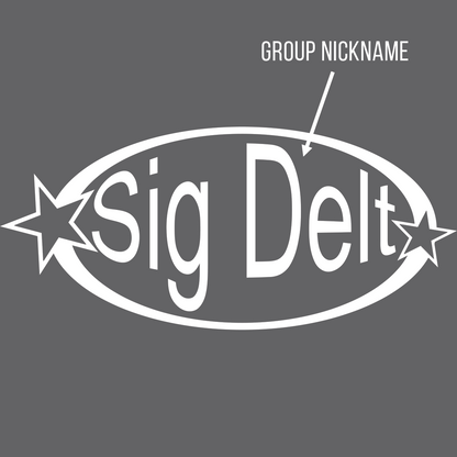 Sorority Rib Ringer Tee Oval Shine Design