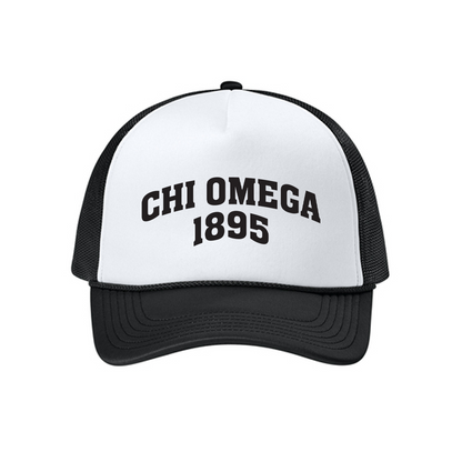 Custom Greek Block Text Foam Trucker Hat with Established Date