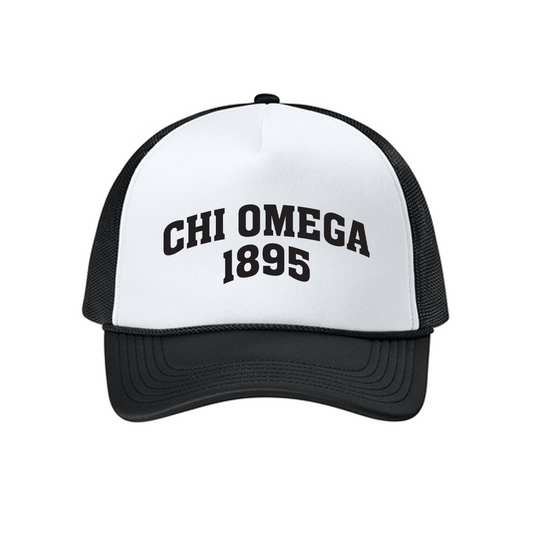 Custom Greek Block Text Foam Trucker Hat with Established Date
