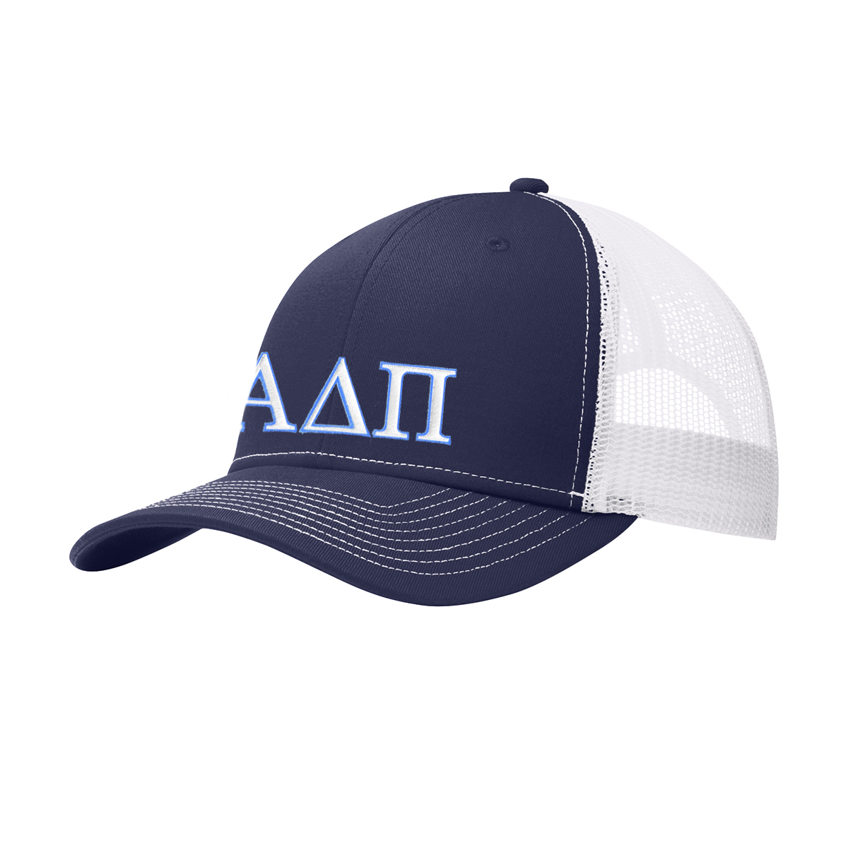 Sorority Snapback Trucker Cap, 2-Color Greek Letters - C402 - EMB
