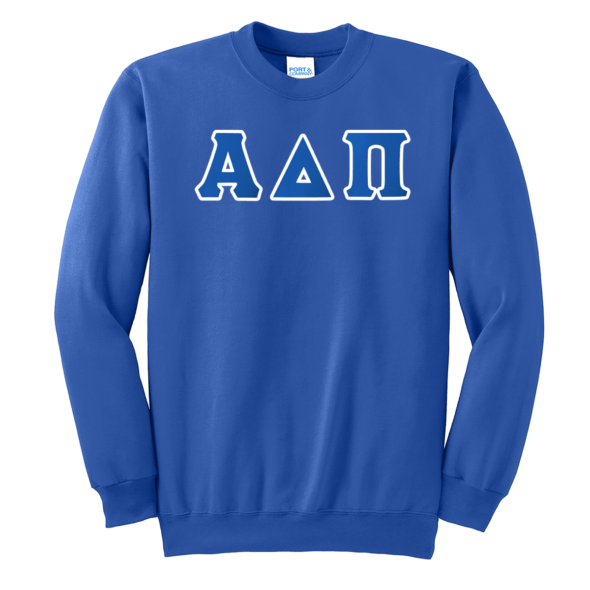 Alpha Delta Pi Letter Crewneck Sweatshirt, Port & Company - TWILL