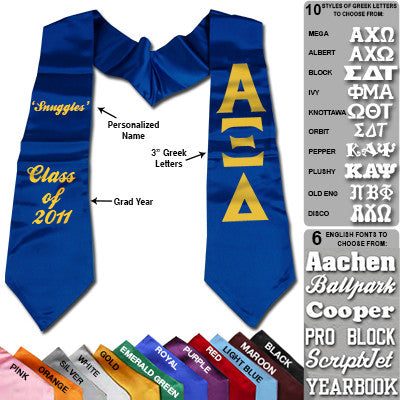 Greek Printed Graduation Stole with Nationality Flags