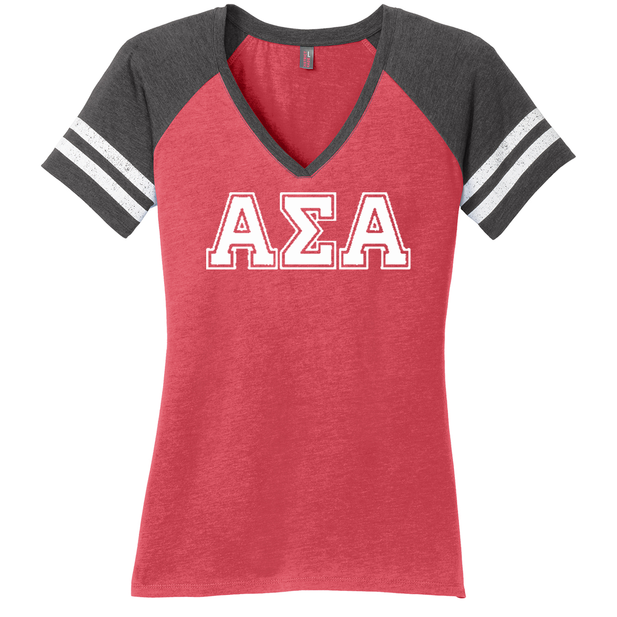 Sorority Game V-Neck Tee, Varsity Design