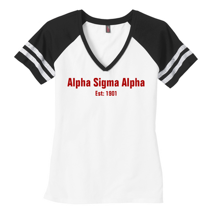 Sorority Game V-Neck Tee, Simple Design