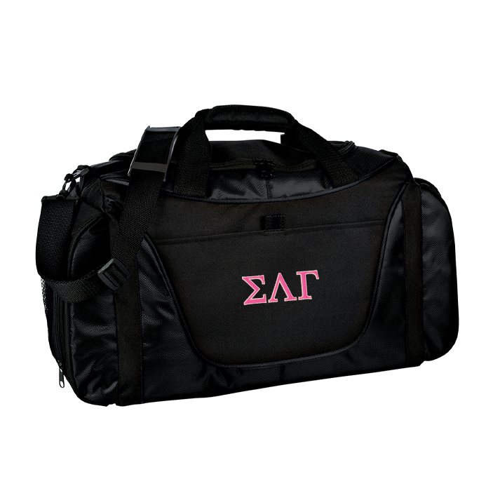 2 Color Sorority Greek Letters Medium Two-Tone Duffel