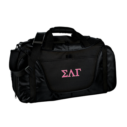 2 Color Sorority Greek Letters Medium Two-Tone Duffel
