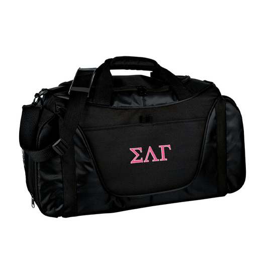 2 Color Sorority Greek Letters Medium Two-Tone Duffel